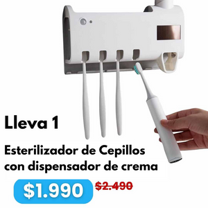 Esterilizador de cepillos uv pro+dispensador de pasta
