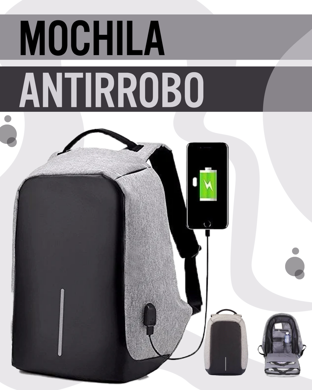 MOCHILA ANTIRROBO Impermeable
