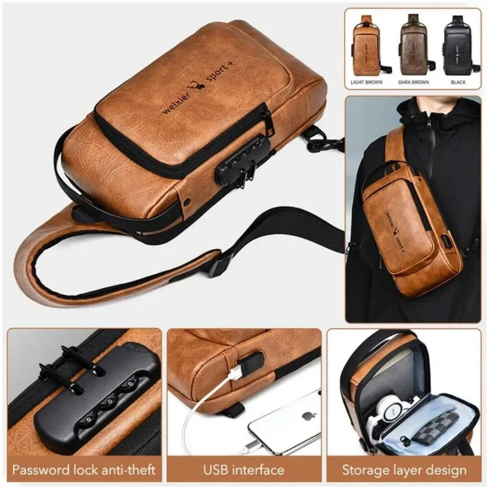 BOLSO MULTIFUNCION ANTIRROBO CON USB WEIXIER® ORIGINAL🎒